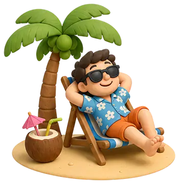 Relaxing Person on Tropical Beach