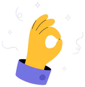 Yellow Hand Gesture Symbolizing Okay