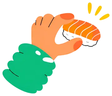 Hand Holding Salmon Sushi
