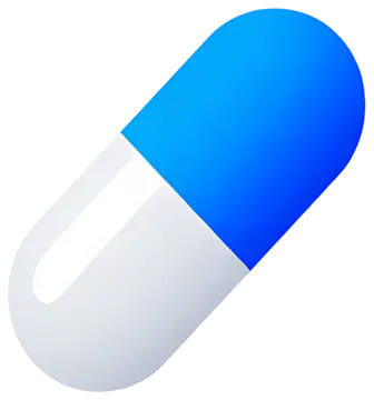 Blue and White Pill Capsule