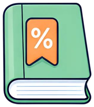 Book with Percent Bookmark