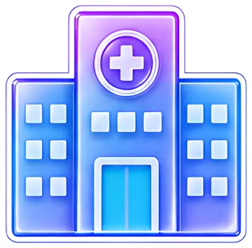 Stylized hospital building icon