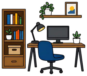 Cozy home office workspace