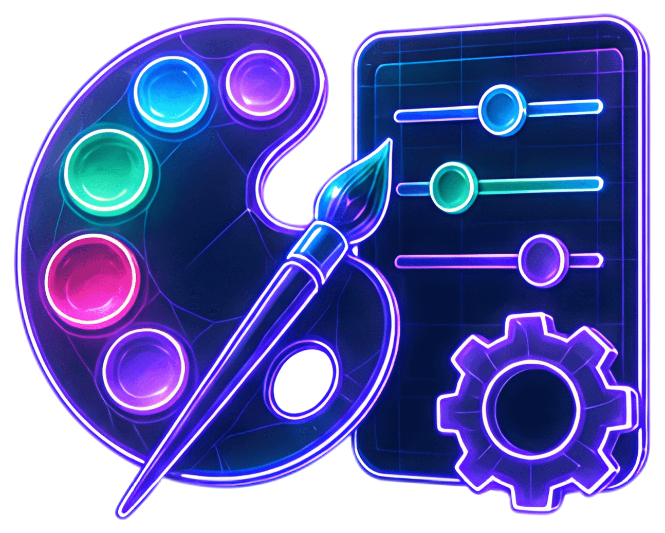 Vibrant color palette with customization tools