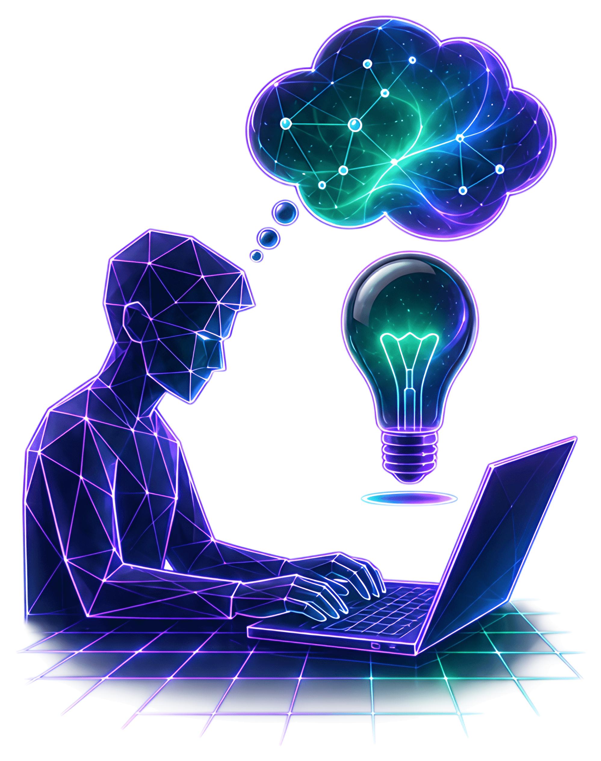 Creative process of writing on a laptop