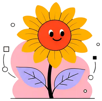 Smiling sunflower with friendly face