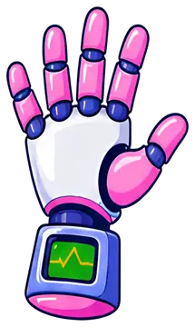 Cute Robotic Hand with Palm Open