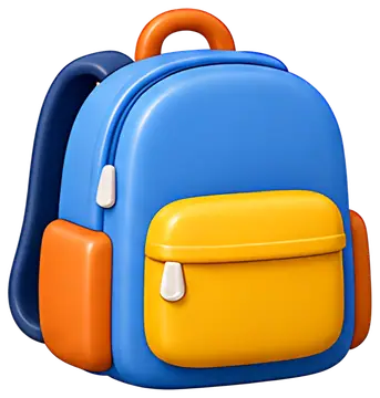 Brightly colored school backpack