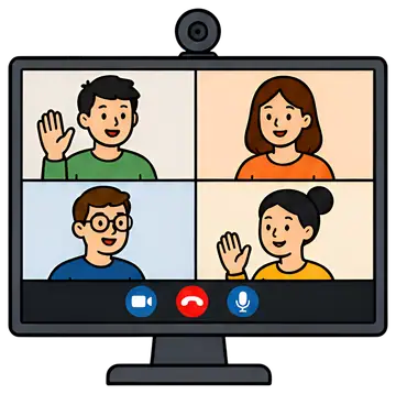 Video Call Meeting on Screen