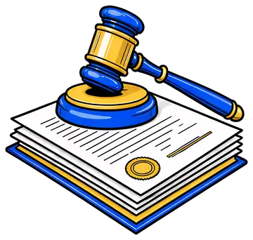 Lawyer's Gavel on Legal Documents