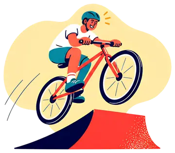 Cyclist Jumping Over Ramp