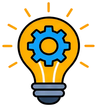 Lightbulb with Gear Symbolizing Innovation
