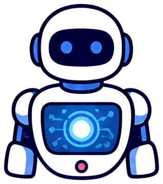 Humanoid AI Icon with Glowing Core