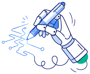 Anthropomorphic Robot Hand Drawing Neon Circuit