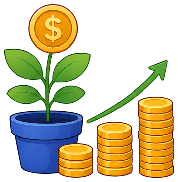 Investment Growth with Plant and Coins