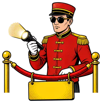 Retro Ticket Attendant with Flashlight