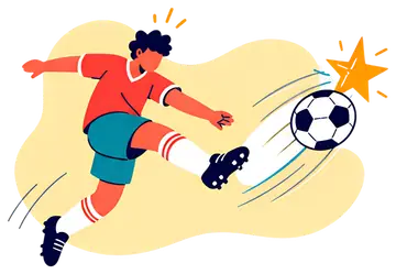 Soccer Player Kicking a Star-Morphing Ball