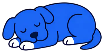Sleeping blue dog with white paws