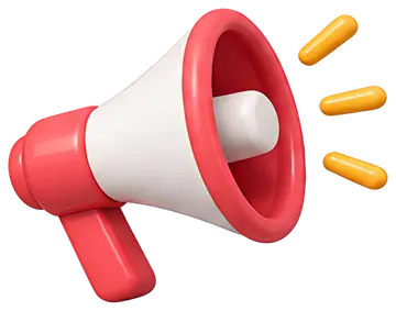 Vibrant pink megaphone
