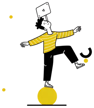 Freelancer Juggling on a Ball