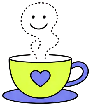 Smiling Steam Rising from a Coffee Cup