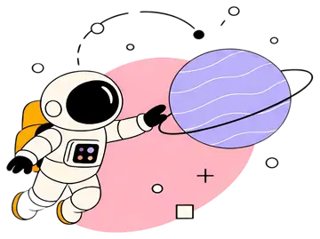 Tiny Astronaut Reaching for Planet