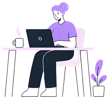 Freelancer at Cozy Desk with Coffee