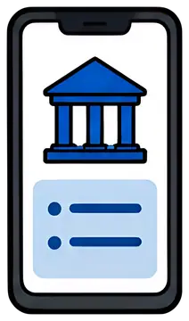Mobile Banking Phone with Bank Icon