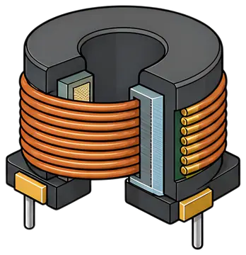 Inductance Coil with Magnetic Core