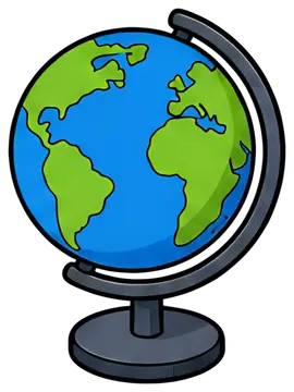 Colorful Globe with Continents
