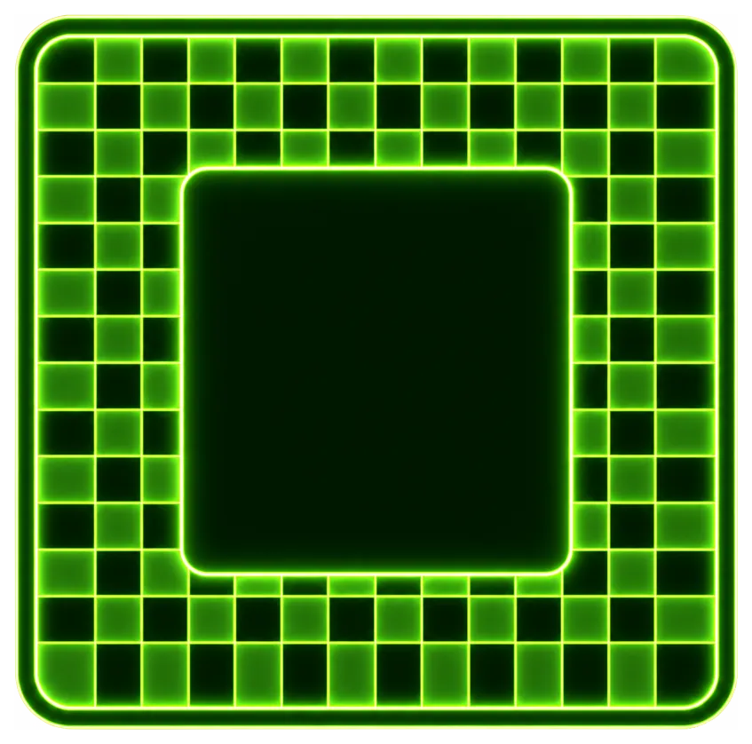 Glowing terminal-style graphic element