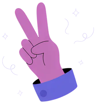 Colorful Peace Sign Hand Gesture