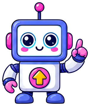 Cheerful square helper robot