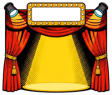 Theatrical Stage with Bright Spotlight