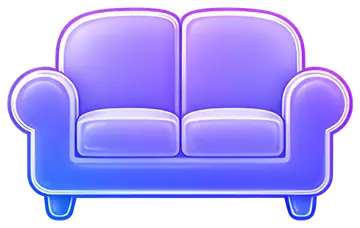 Stylized purple sofa