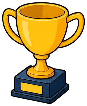 Shiny gold trophy award