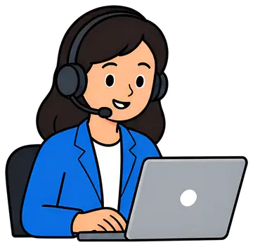 Support Agent at Computer