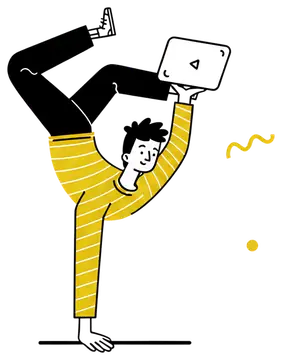Freelancer Doing Handstand with Laptop