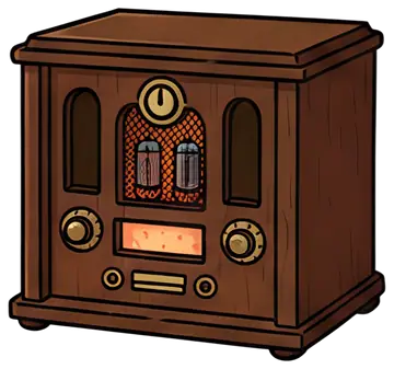 Vintage radio with glowing tubes