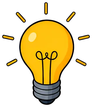 Bright yellow lightbulb with glowing rays