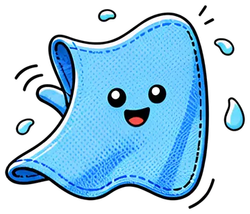 Smiling blue microfiber cloth