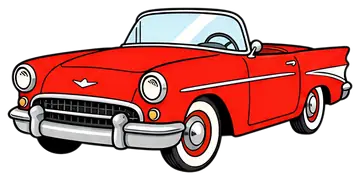 Classic 1950s Red Convertible
