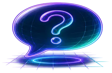 Neon Speech Bubble with Question Mark