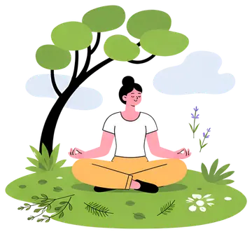 Person Meditating on Grassy Hill