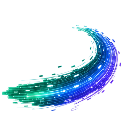Glowing Stylized Data Stream Arc