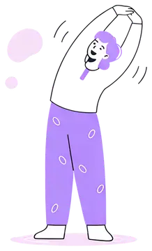 Freelancer Stretching with a Smile