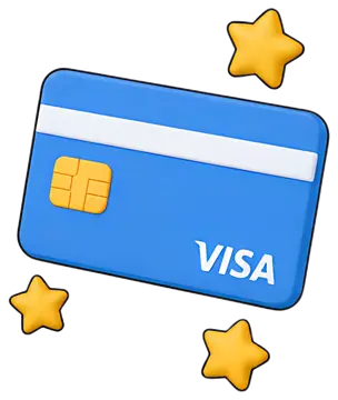 Visa Credit Card with Stars