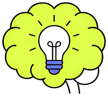Brain with Glowing Lightbulb