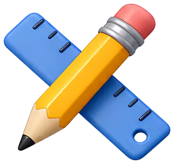 Pencil and blue ruler