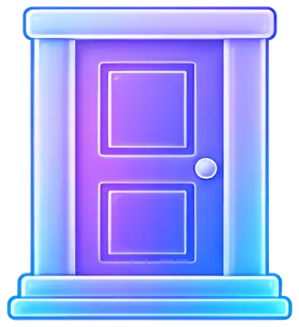 Stylized purple door entrance
